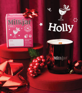 Milk Jar Holly Candle