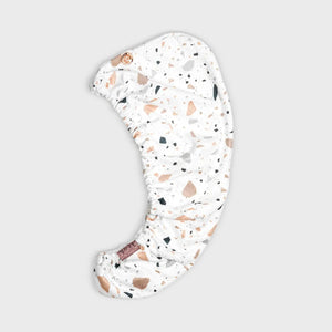 Quick Drying Hair Towel White Terrazzo