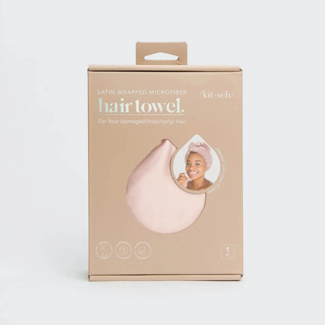 Satin Wrapped Hair Towel - Blush