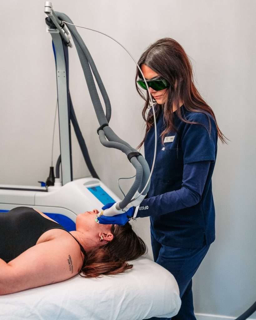 Laser hair removal treatment room with Splendor X machine