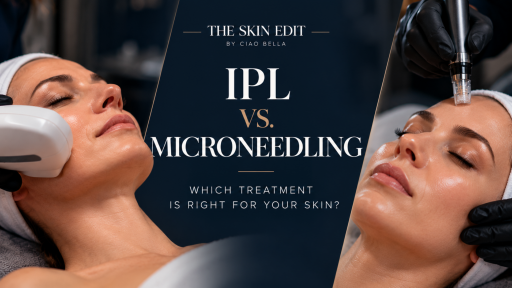 IPL photofacial vs microneedling treatments at Ciao Bella Advanced Aesthetics in Grande Prairie